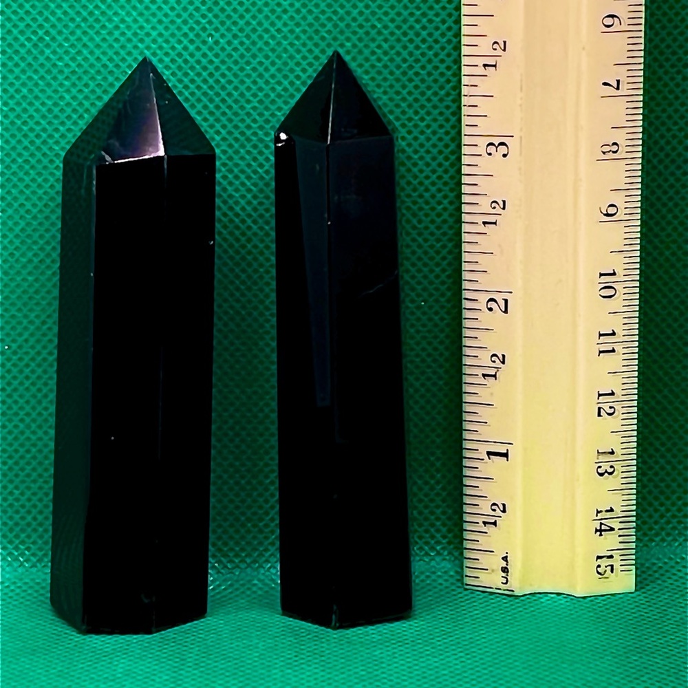 Black Obsidian Crystal Towers – Polished Healing Points